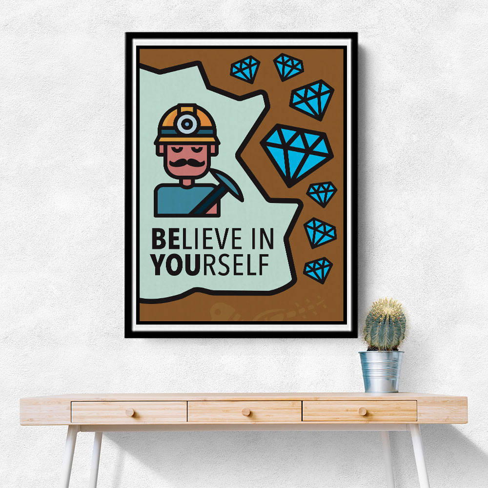 Believe In Yourself Poster Painting canvas shops 20*30inch